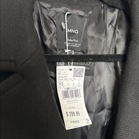 Mango Olive Italian Wool Selection Long Coat, new with tags missing belt - Picture 2 of 5